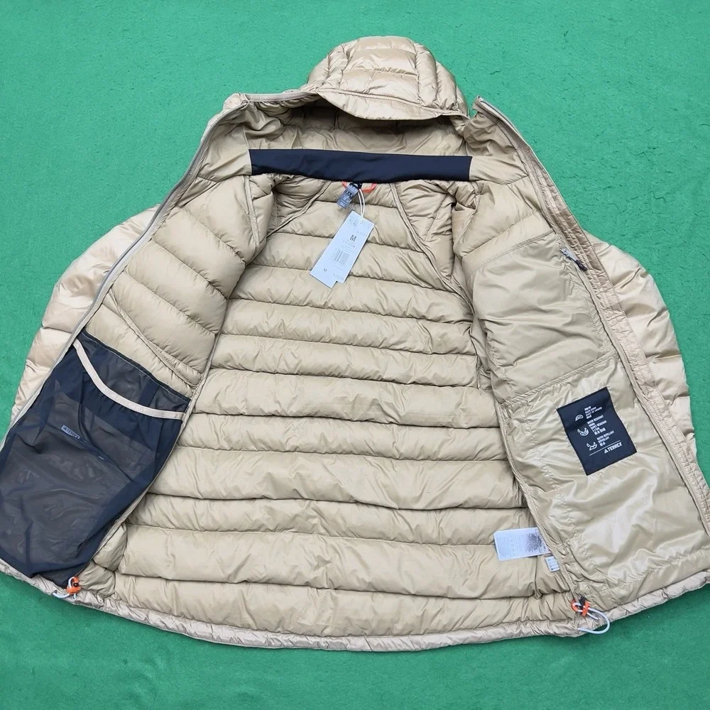 Adidas Terrex XPR Xperior Down Puffer Jacket Tan JL5561 Men's Medium NWT $250